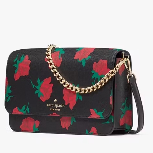 Kate Spade Madison Rose Toss Printed Flap Crossbody bag NWT - Picture 6 of 12